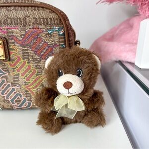 Handmade Teddy Bear Bag Charm Brown.